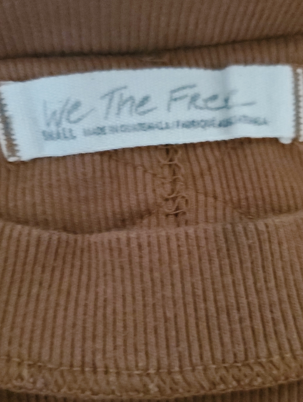 WE THE FREE Kate Tank in Almond Ash Brown Tan Small Ribbed LIKE NEW - Picture 6 of 8